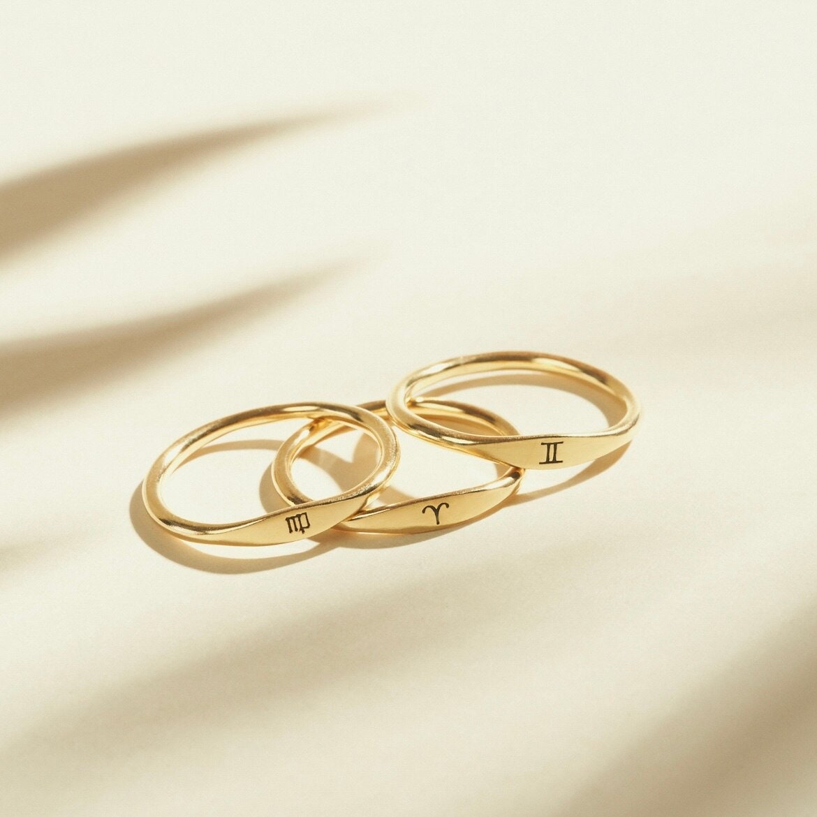 Dainty Horoscope Ring, 18K Gold Horoscope Ring, Thin Horoscope Ring, Constellation Ring for Women, Gift for Her