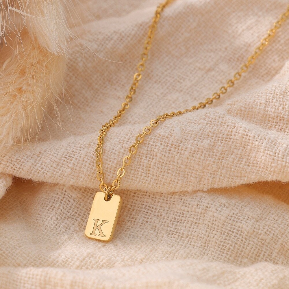 Dainty Initial Pendant, Personalized Initial Necklace, 18K Gold Initial Charm, Custom Initial Fashion Necklace for Women, Gift for Her