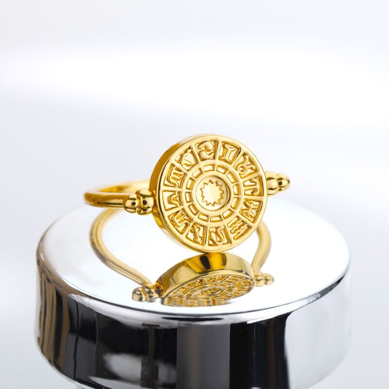 Horoscope Ring, 18K Gold Horoscope Ring, Rotatable Ring, Constellation Ring, Constellation Fashion Ring for Women, Gift for Her