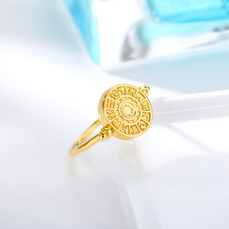 Horoscope Ring, 18K Gold Horoscope Ring, Rotatable Ring, Constellation Ring, Constellation Fashion Ring for Women, Gift for Her