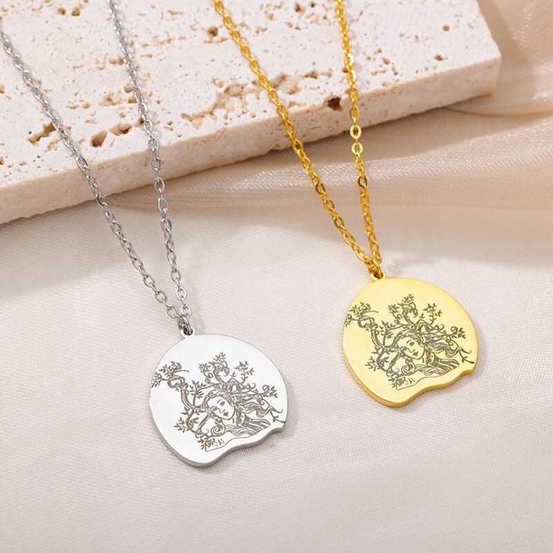 Mother Earth Necklace, Mother Earth Charm, 18K Gold Mother Earth Necklace, Goddess Fashion Necklace for Women, Gift for Her