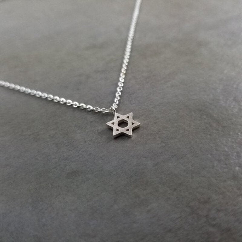 18K Gold Star of David Necklace, Star of David Pendant, Gold Jewish Necklace, Religious Necklace for Women, Gift for Her