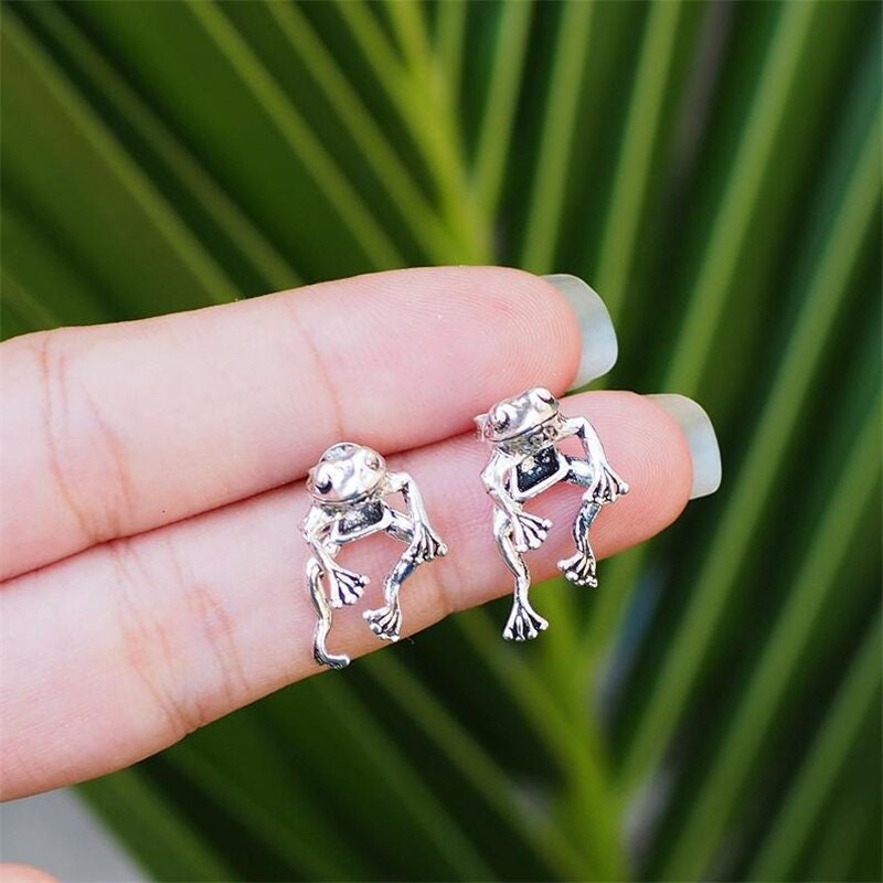 Punk Frog Earrings, Gothic Frog Earrings, Cute Frog Earrings, Punk Fashion Earrings for Women, Gift for Her