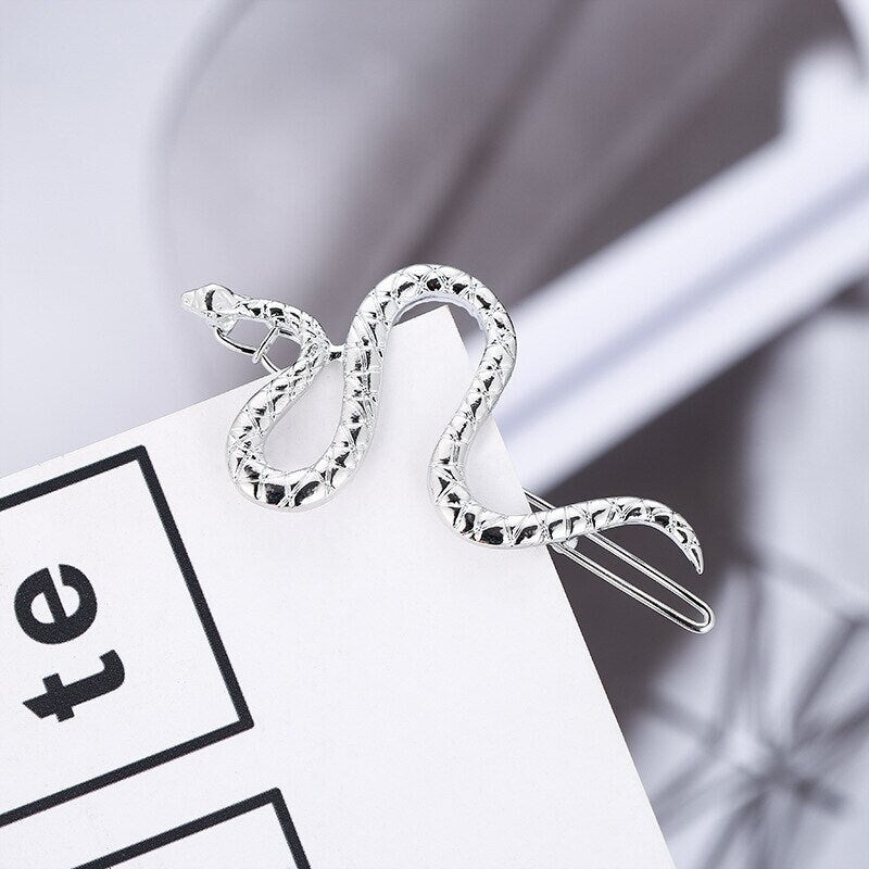 Punk Snake Hair Pin, 18K Gold Snake Pin, Punk Fashion Hair Pin for Women, Gift for Her