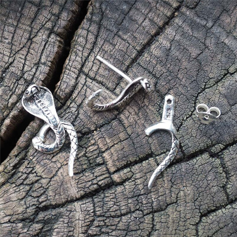Punk Cobra Earrings, Gothic Cobra Earrings, Punk Snake Earrings, Silver Snake Earrings, Punk Fashion Earrings for Women, Gift for Her