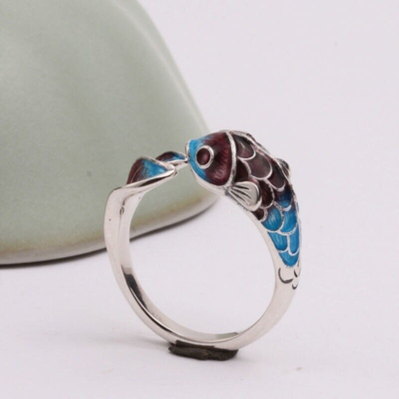 Koi Fish Ring, Silver Koi Fish Ring, Elegant Koi Fish Ring, Korean Fashion Ring for Women, Gift for Her