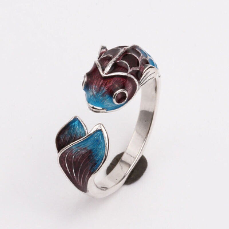 Koi Fish Ring, Silver Koi Fish Ring, Elegant Koi Fish Ring, Korean Fashion Ring for Women, Gift for Her