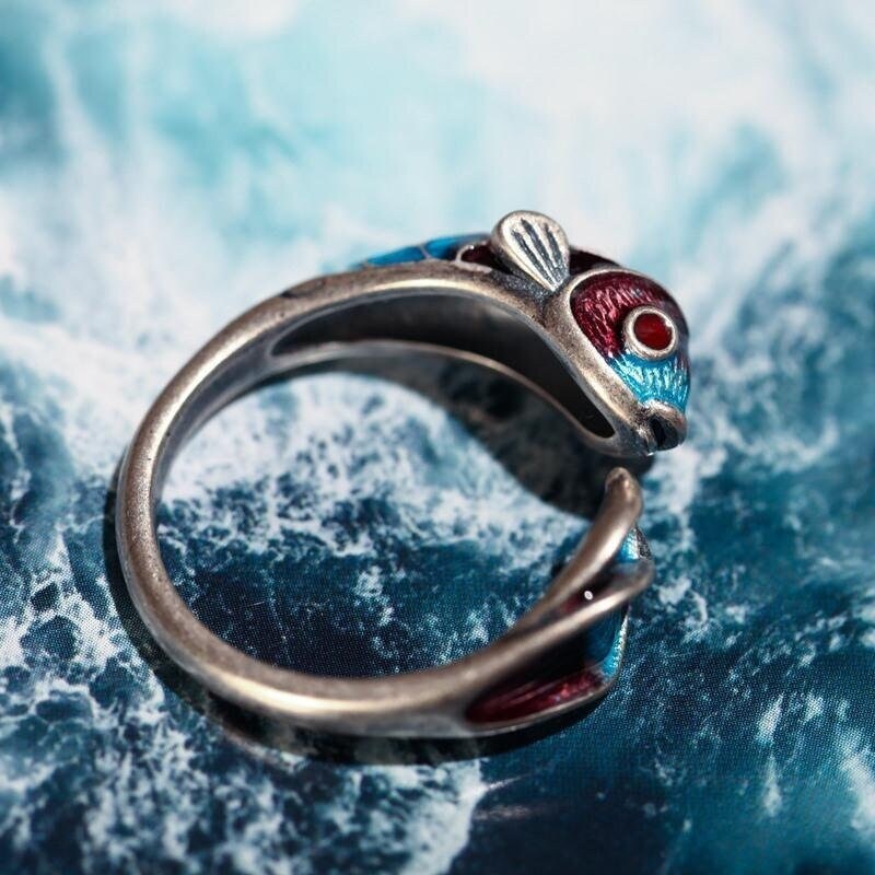 Koi Fish Ring, Silver Koi Fish Ring, Elegant Koi Fish Ring, Korean Fashion Ring for Women, Gift for Her