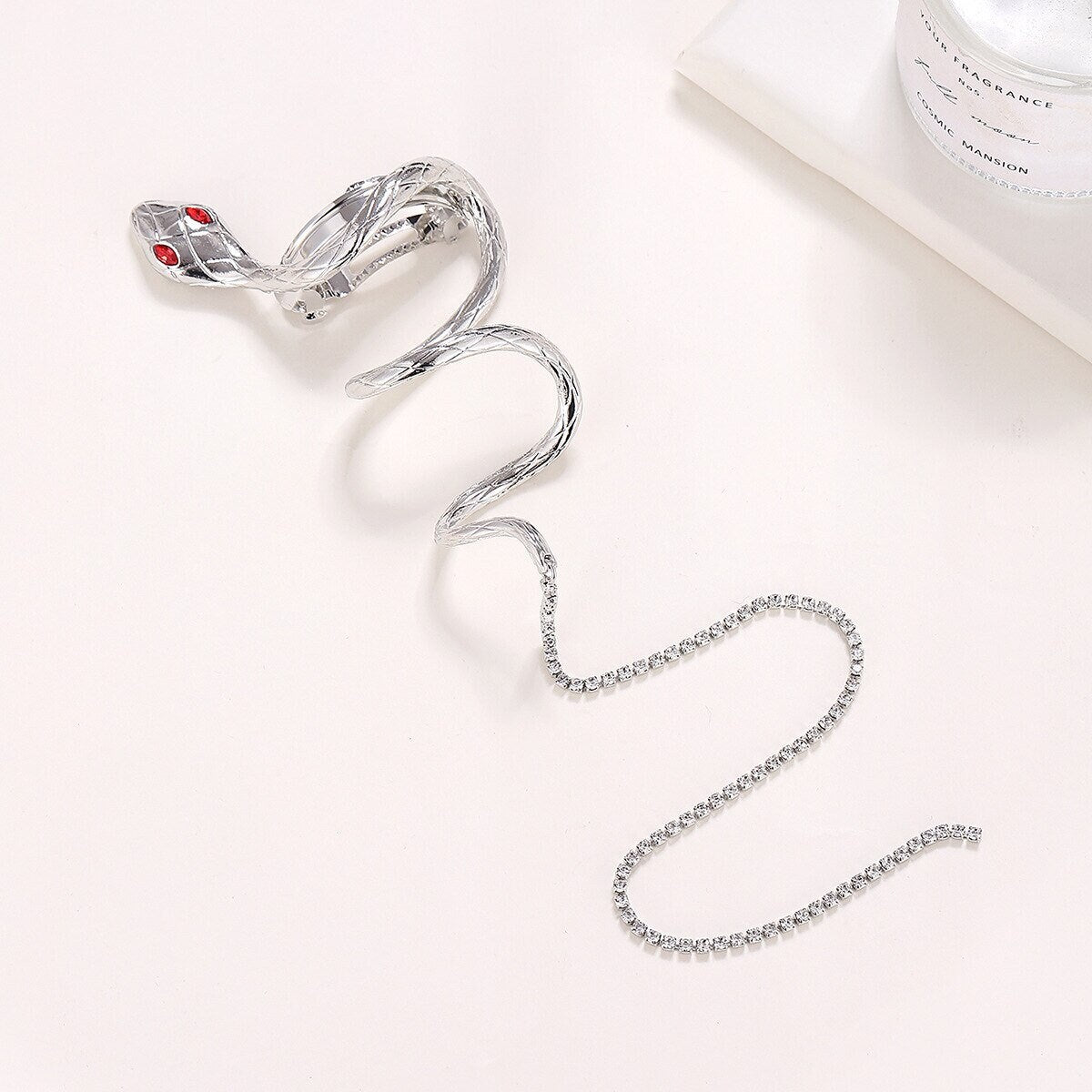 Punk Snake Hairpin, Punk Fashion Hair Clip, Silver Snake Hair Chain, Punk Fashion Snake Clip for Women, Gift for Her