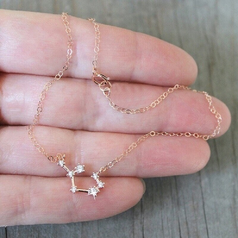 Horoscope Sign Constellation Stars , 18K Gold Layered Zodiac Anklet, Dainty Minimalist Jewelry, Delicate Handmade for Women, Gift for Her