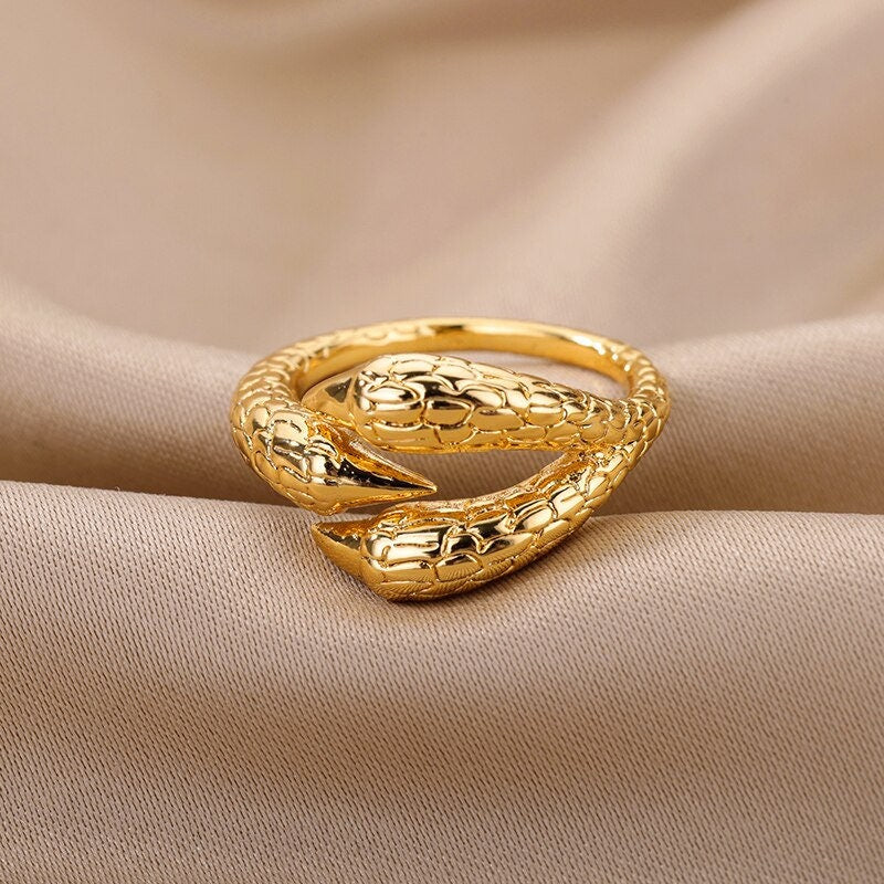 18K Gold Dragon Claw Ring, Gothic Dragon Claw Ring, Punk Dragon Claw Ring, Gothic Fashion Ring for Women, Gift for Her
