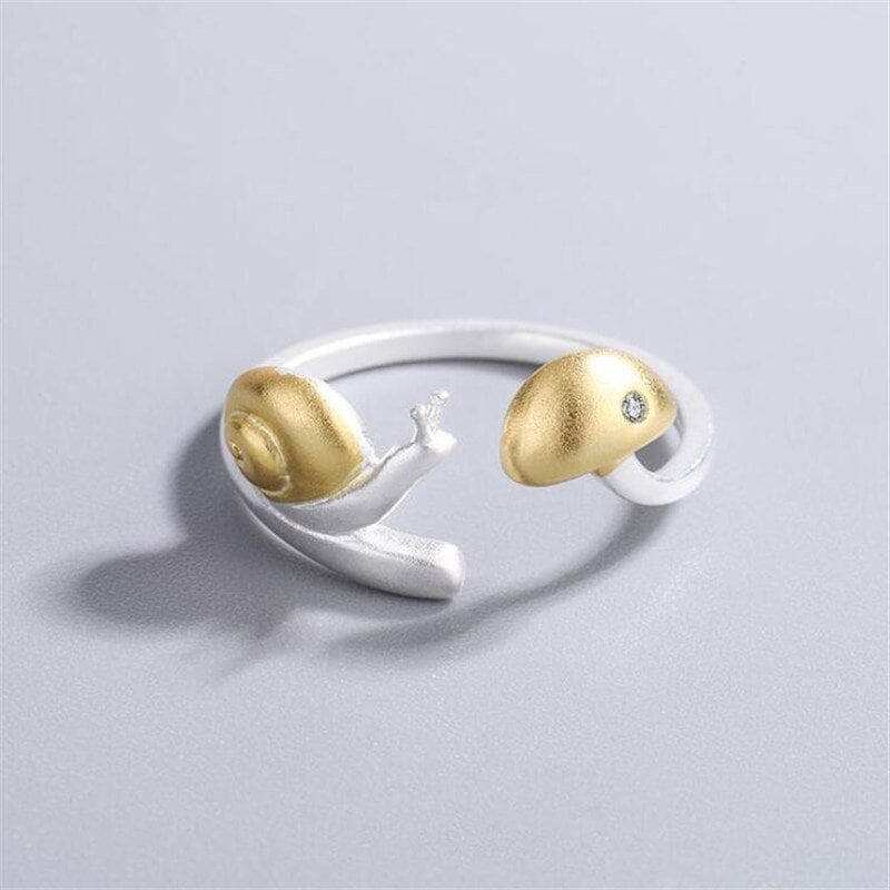 Cute Snail Ring, 18K Gold Snail Ring, Cute Mushroom Ring, Punk Mushroom Ring, Punk Korean Fashion Ring for Women, Gift for Her