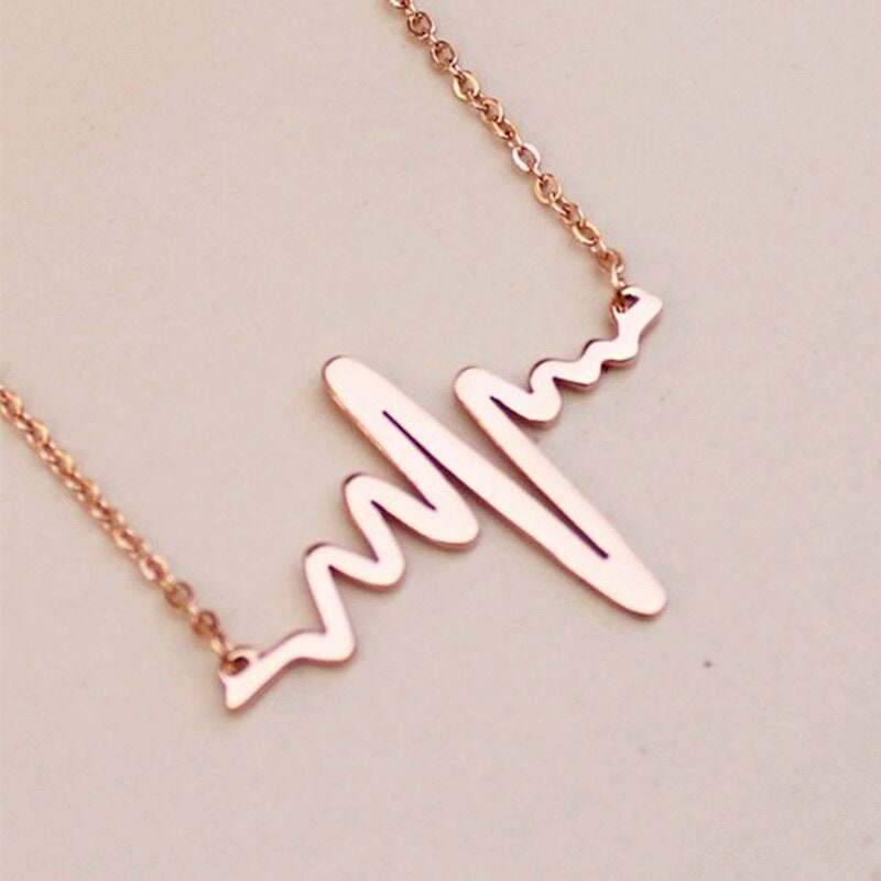 Boho Heartbeat Pulse Pendant, 18K Gold Layered Yogi Necklace, Dainty Minimalist Jewelry, Delicate Handmade for Women, Gift for Her