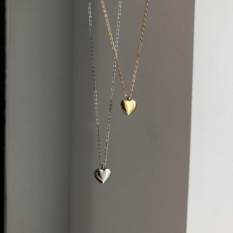 Boho Tiny Heart Pendant, 18K Gold Layered Yogi Necklace, Dainty Minimalist Jewelry, Delicate Handmade for Women, Gift for Her