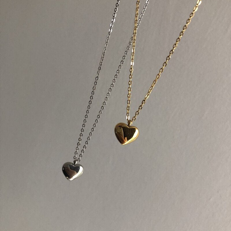 Boho Tiny Heart Pendant, 18K Gold Layered Yogi Necklace, Dainty Minimalist Jewelry, Delicate Handmade for Women, Gift for Her
