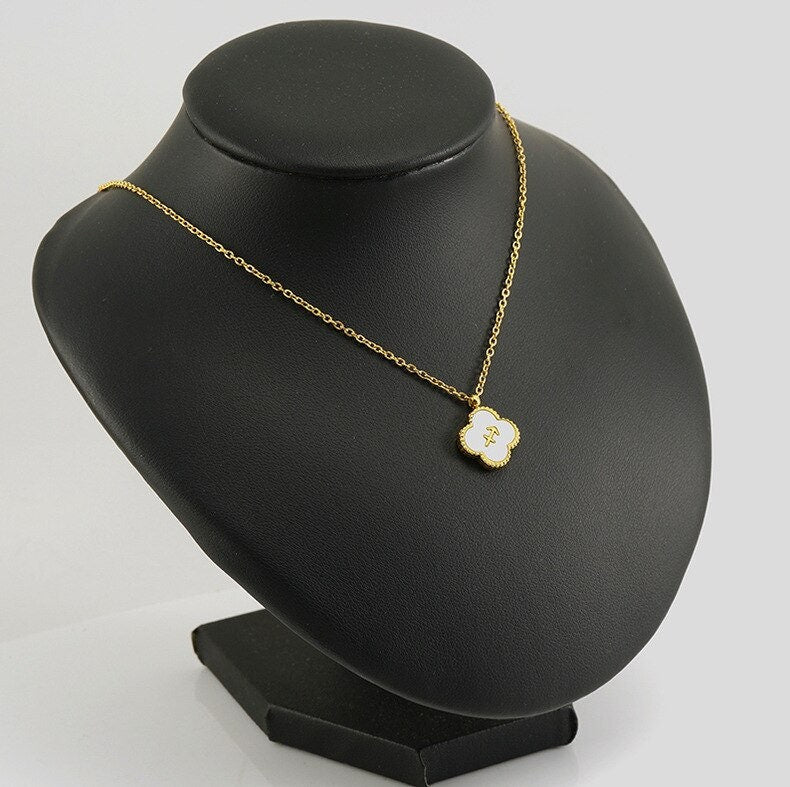 Horoscope Flower Pendant, Zodiac Flower Necklace, 18K Gold Necklace, Dainty Minimalist Jewelry, Delicate Handmade for Women, Gift for Her