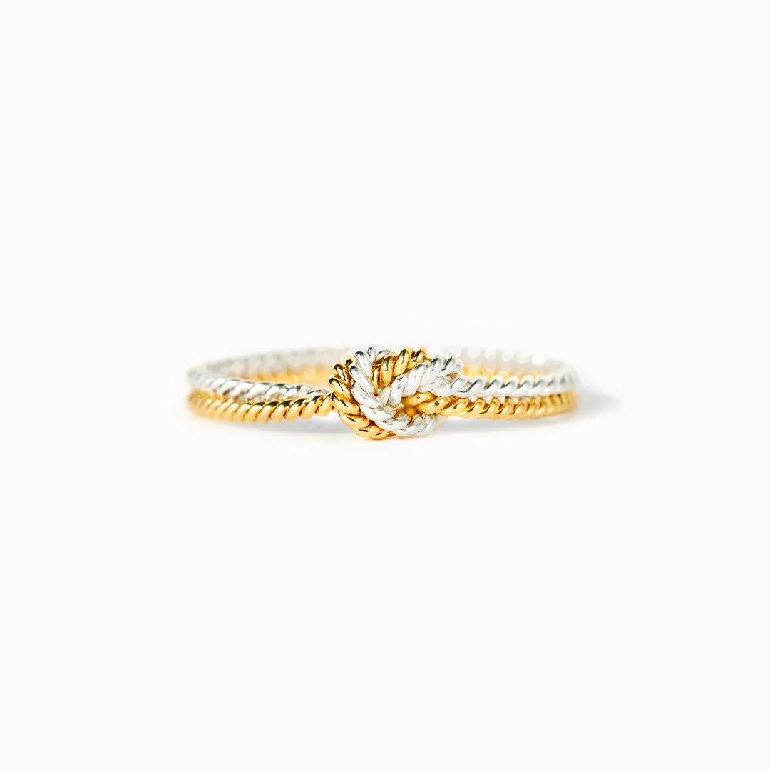 Minimalist Knot Ring, Bond Ring, 18K Gold Stackable, Dainty Minimalistic Jewelry, Boho Delicate Handmade for Women, Gift for Her