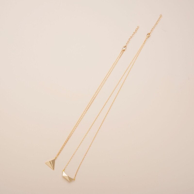 Paper Plane Boat Necklace, Origami Plane Boat Pendant, 18K Gold Necklace, Dainty Minimalist Jewelry, Delicate Handmade, Gift for Her