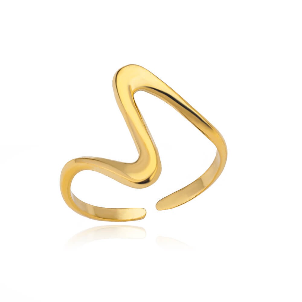 Punk Wavy Ring, Gold Wavy Ring, 18K Gold Wavy Ring, Dainty Waves Ring, Dainty Minimalist Jewelry for Women, Gift for Her