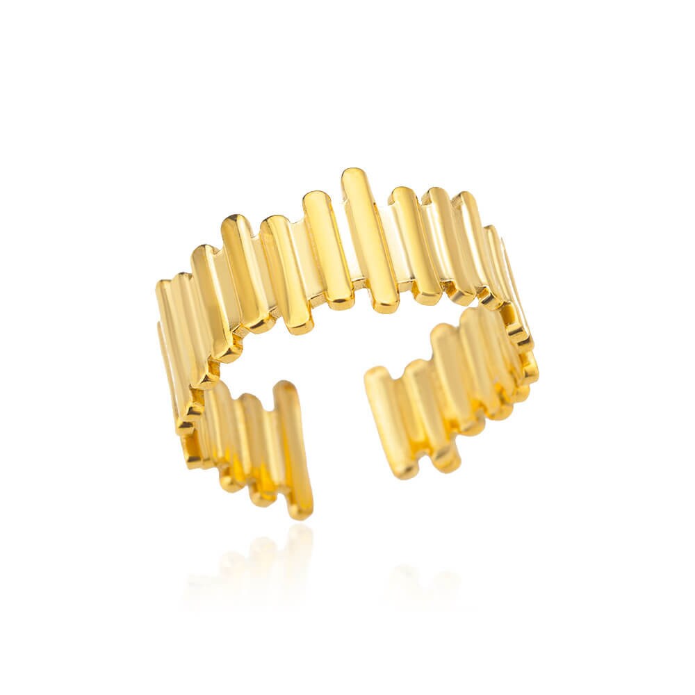 Gold Irregular Bars Ring, Punk Organic Geometric Bars Ring, 18K Gold Bars Ring, Dainty Jewelry, Punk Delicate Women, Gift for Her