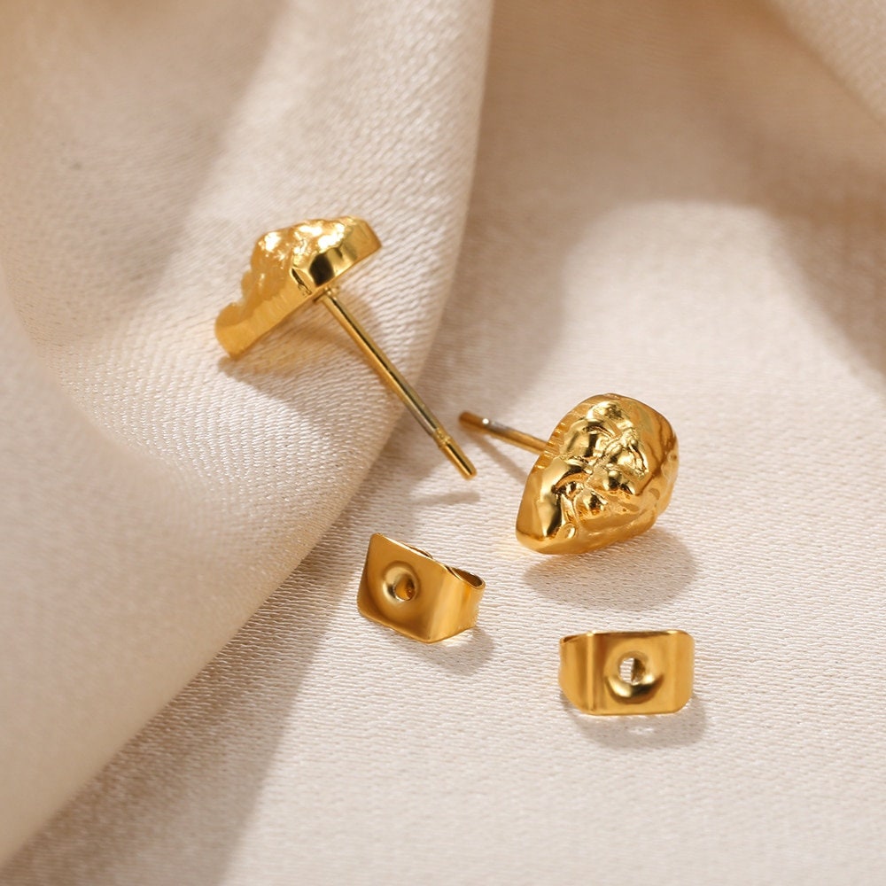 Boho Lion Studs Earrings, Punk Lion Studs Earrings, Gold Lion Head Earrings, 18K Gold Earrings, Dainty Minimalist for Women, Gift for Her
