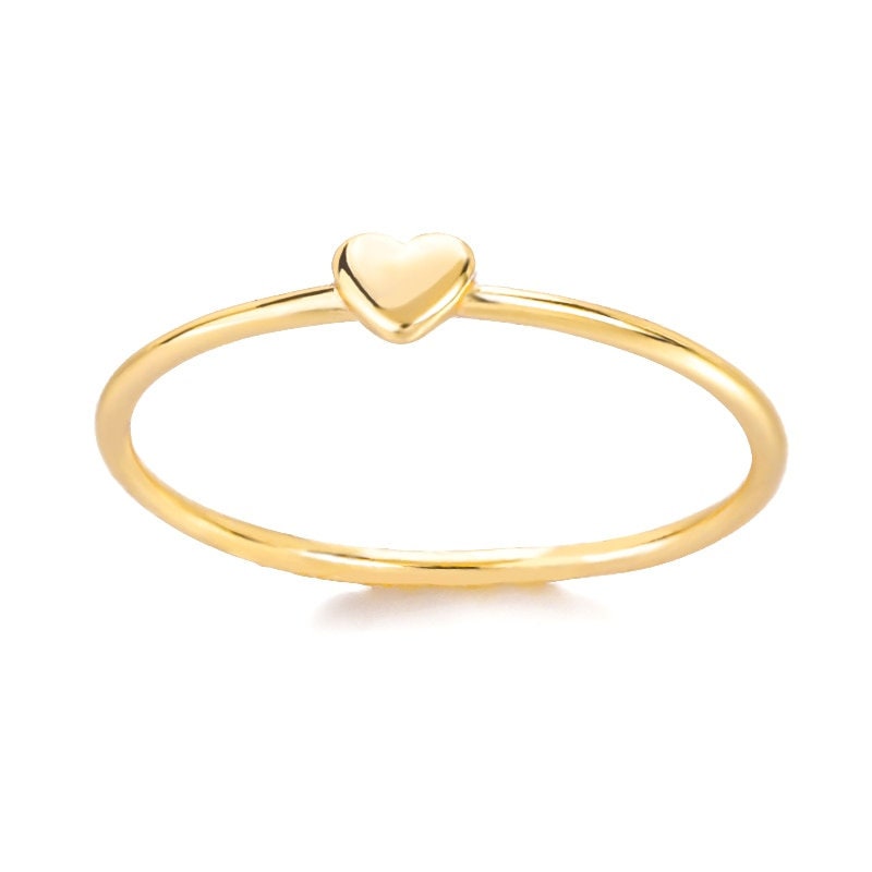 Dainty Heart Ring, Gold Heart Ring, Minimalist Heart Ring, 18K Gold Ring, Boho Minimalistic Punk Korean Heart for Women, Gift for Her