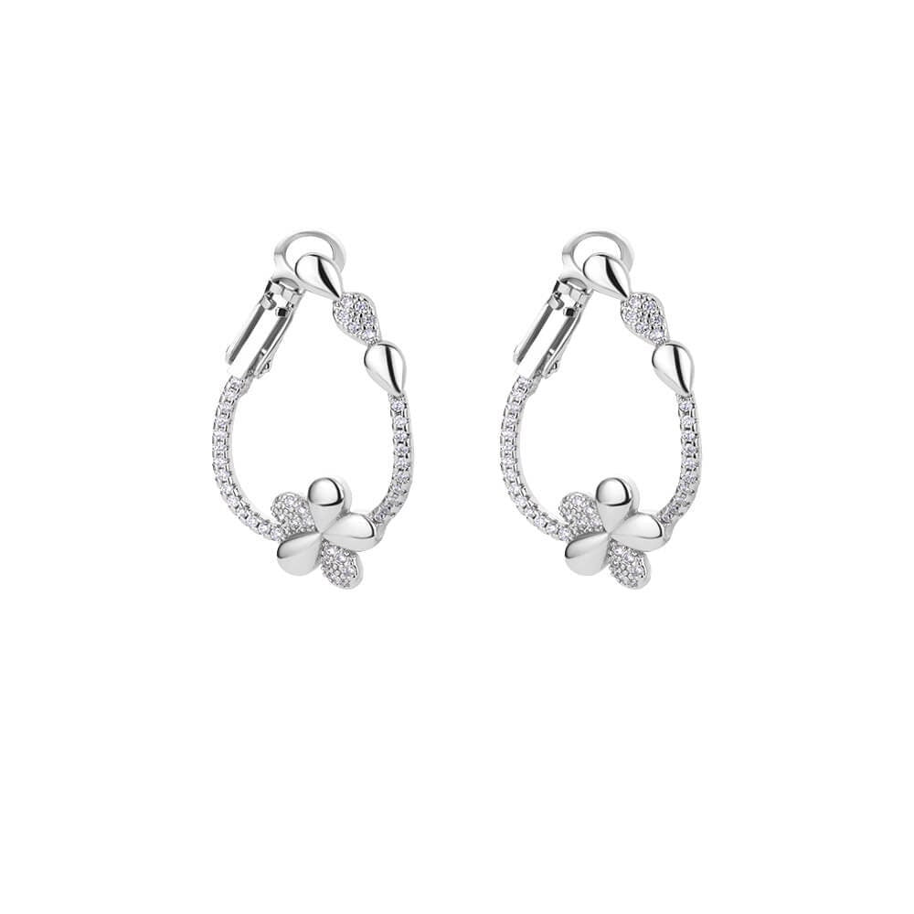 Boho Dainty Flower Hoop Earrings, Gold Daisy Hoop Earrings, 18K Gold Flower Earrings, Minimalist Cubic Zirconia Cute Earrings for Women