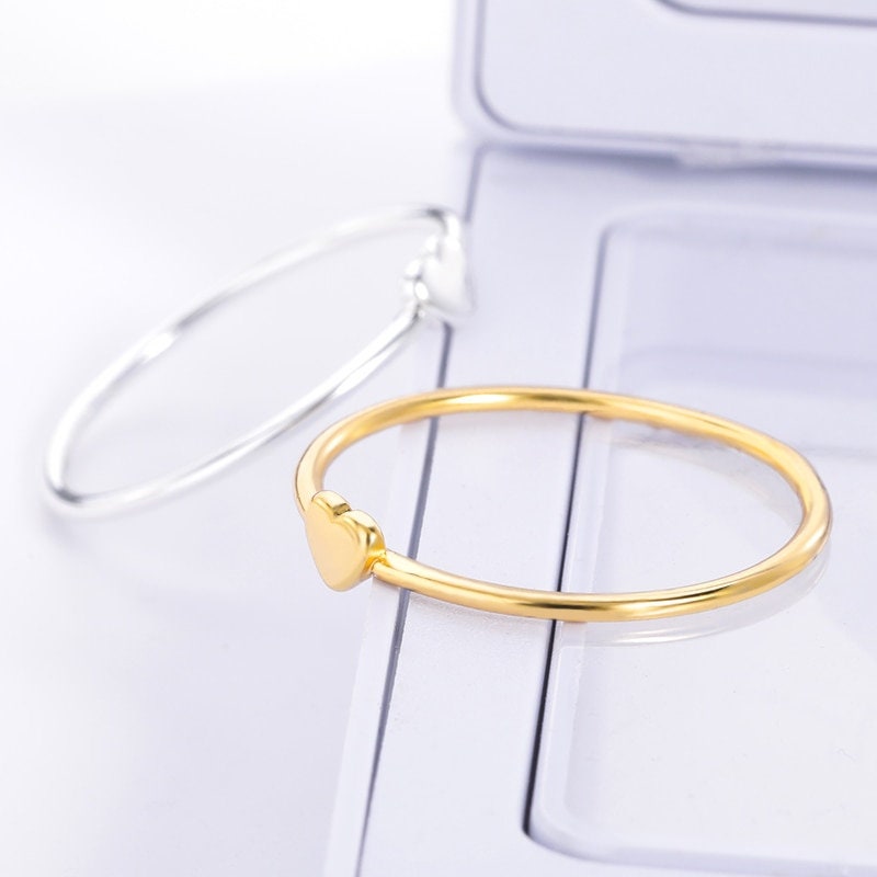 Dainty Heart Ring, Gold Heart Ring, Minimalist Heart Ring, 18K Gold Ring, Boho Minimalistic Punk Korean Heart for Women, Gift for Her