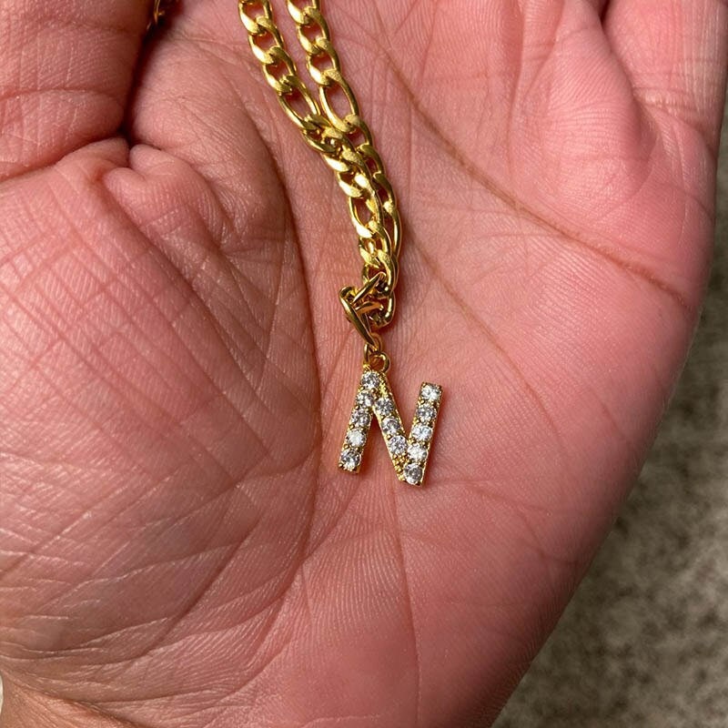 Punk Crystal Initials Anklet, Gold Cubic Zirconia Initials Anklet, Dainty Letter Anklet, Minimalist Initials Anklet for Women, Gift for Her