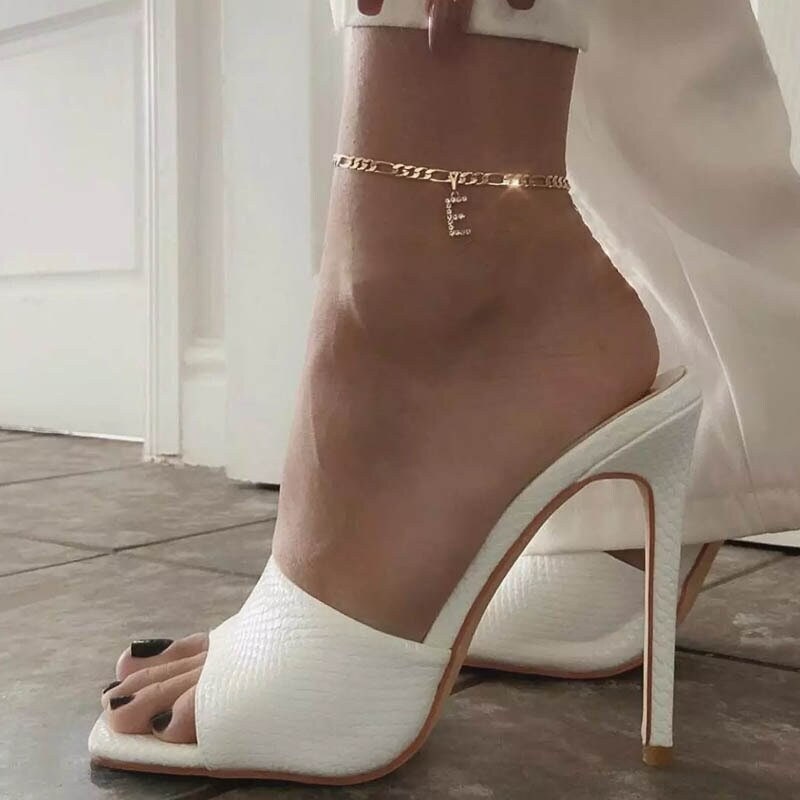 Punk Crystal Initials Anklet, Gold Cubic Zirconia Initials Anklet, Dainty Letter Anklet, Minimalist Initials Anklet for Women, Gift for Her