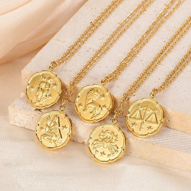 Celestial Elegance: Embrace Your Destiny with Horoscope Coin Pendants