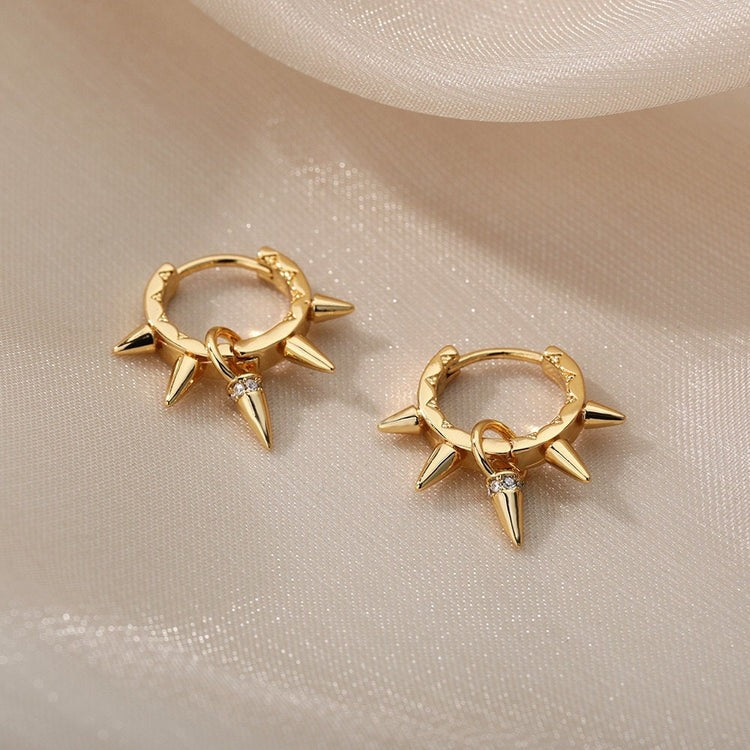 Edgy Elegance: Unleash Your Style with Jacques Eclat's Gothic Spiked Hoop Earrings