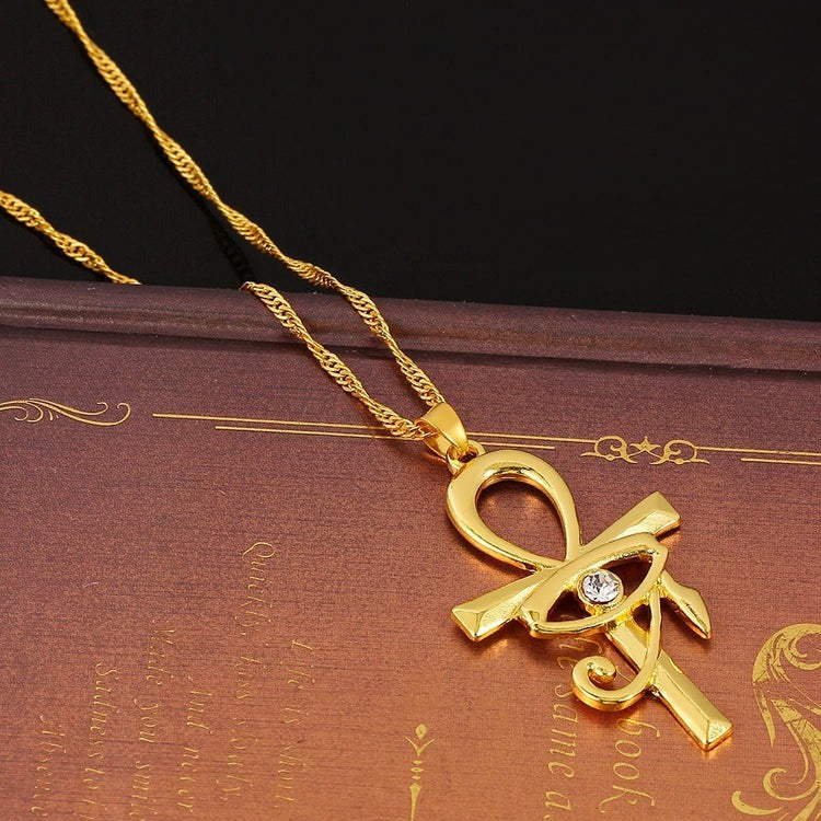 Timeless Elegance: Adorn Your Neck with Our Gold Dainty Egyptian Ankh Pendant