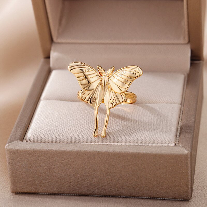 Elevate Your Style with a Touch of Nature: The Gold Boho Moth Ring