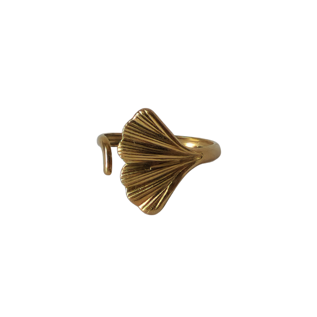 Ginkgo Leaf Gold Ring
