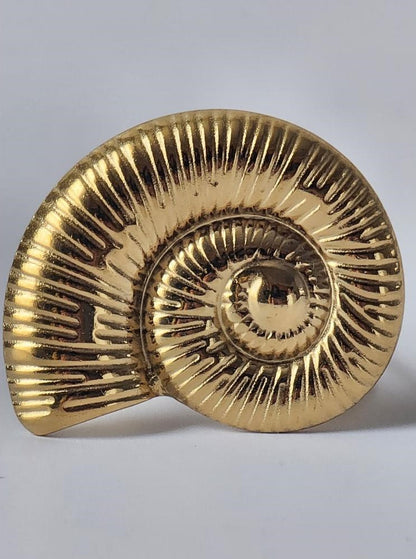 18K Gold Plated Boho Shell Ring for Women, Adjustable Spiral Seashell Band Beach Summer Jewelry Gift for Her