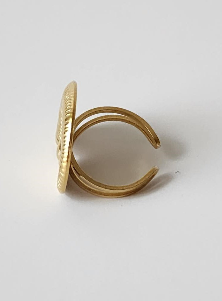 18K Gold Plated Boho Shell Ring for Women, Adjustable Spiral Seashell Band Beach Summer Jewelry Gift for Her