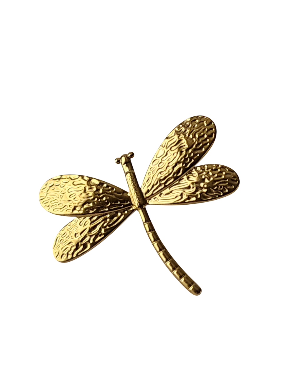 18K Gold Dragonfly Ring for Women, Adjustable Dainty Nature Insect Boho Stacking