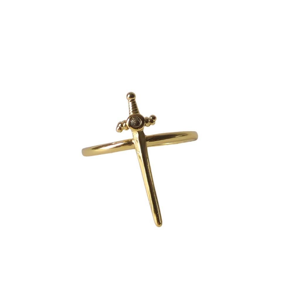 18K Gold Sword Ring for Women, Dainty Minimalist Statement Gothic Stacking Ring Jewelry Gift for Her