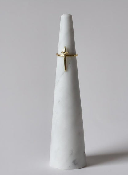 18K Gold Sword Ring for Women, Dainty Minimalist Statement Gothic Stacking Ring Jewelry Gift for Her