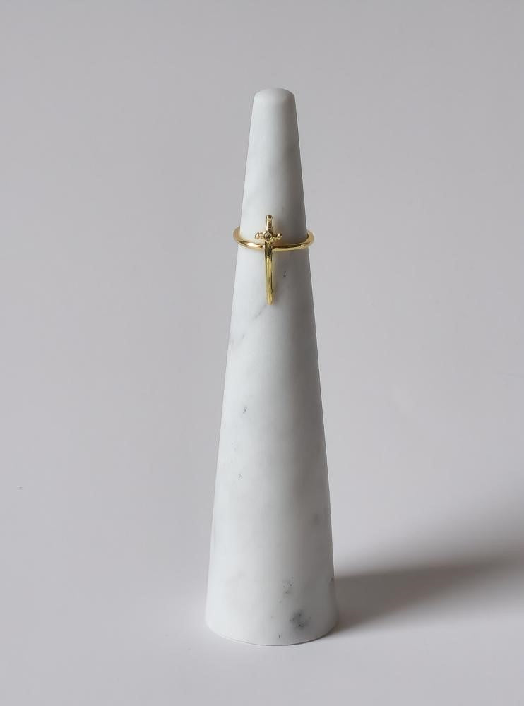 18K Gold Sword Ring for Women, Dainty Minimalist Statement Gothic Stacking Ring Jewelry Gift for Her