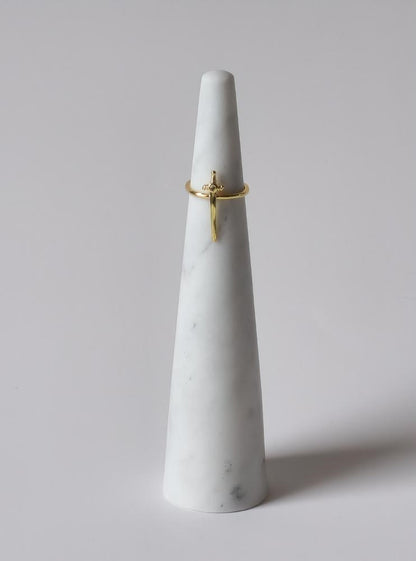 18K Gold Sword Ring for Women, Dainty Minimalist Statement Gothic Stacking Ring Jewelry Gift for Her