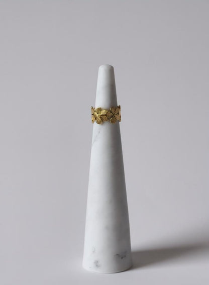 18K Gold Daisy Wrap Ring for Women, Adjustable Minimalist Dainty Flower Band