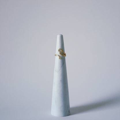 18K Gold Dainty Octopus Tentacles Ring for Women, Adjustable Minimalist Stacking