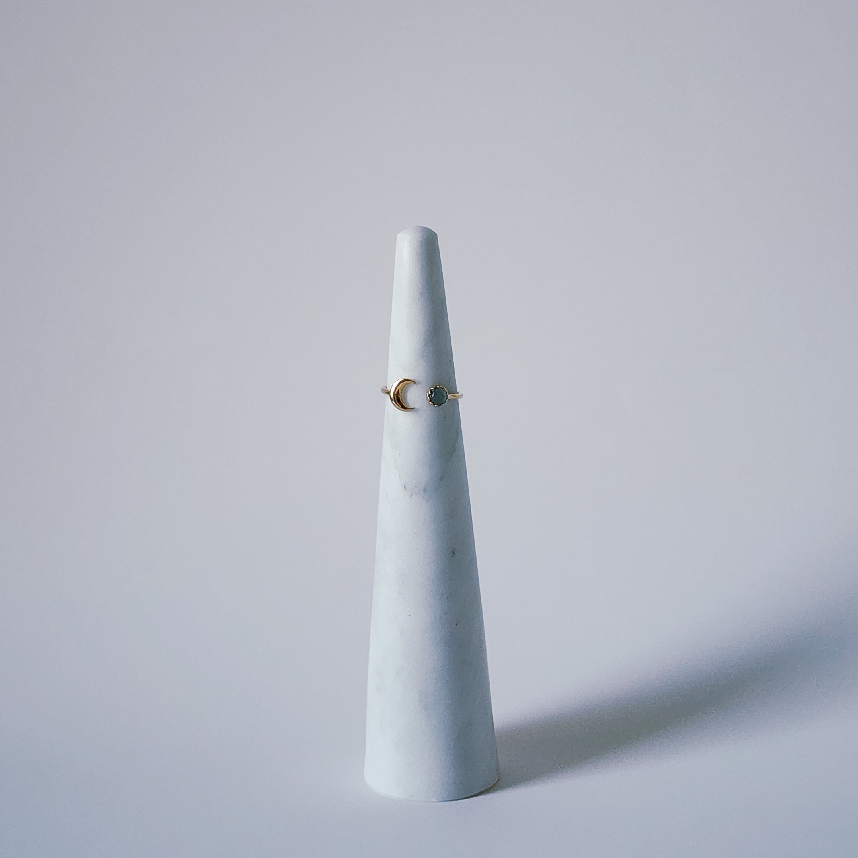 18K Gold Celestial Moon Boho Minimalist, Adjustable Dainty Moon Horoscope Ring