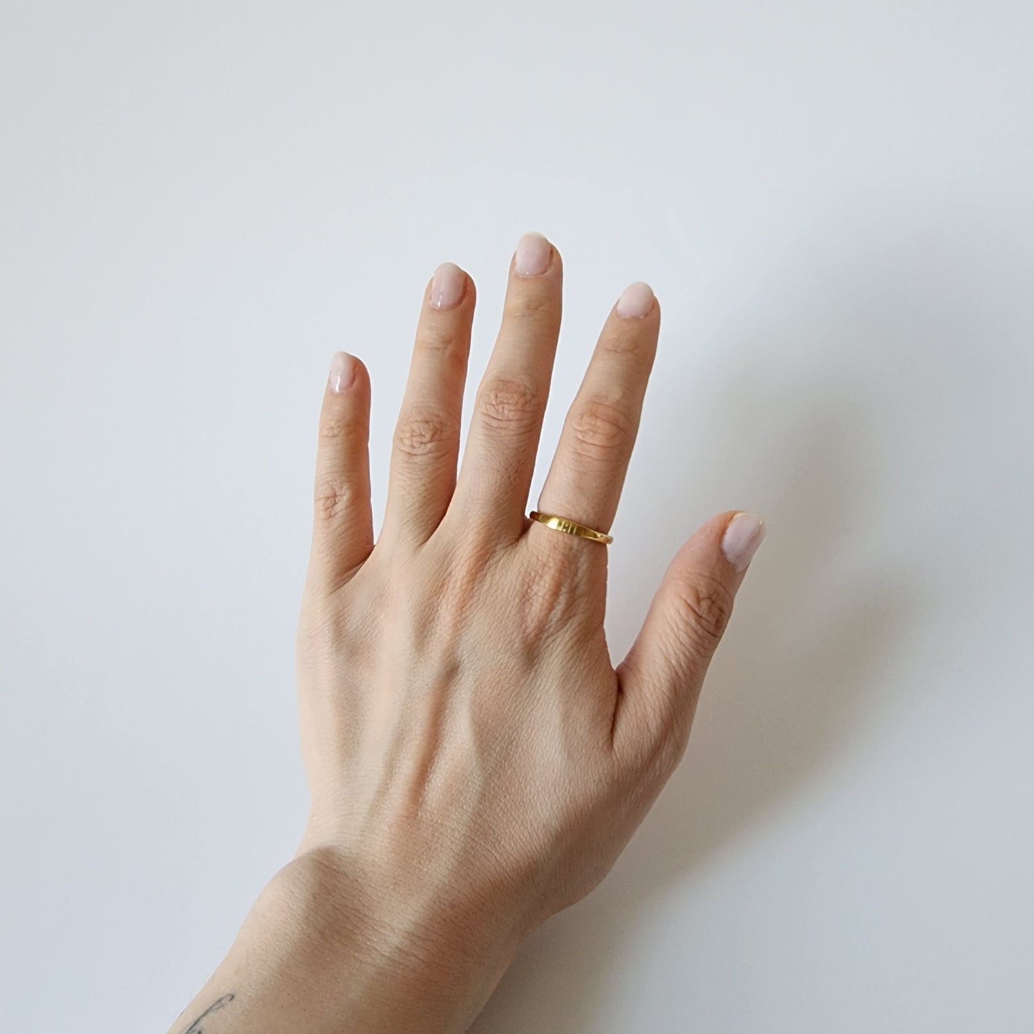 18K Gold Dainty 11:11 Ring for Women,Engraved Minimalist Angel Numbers Wishes