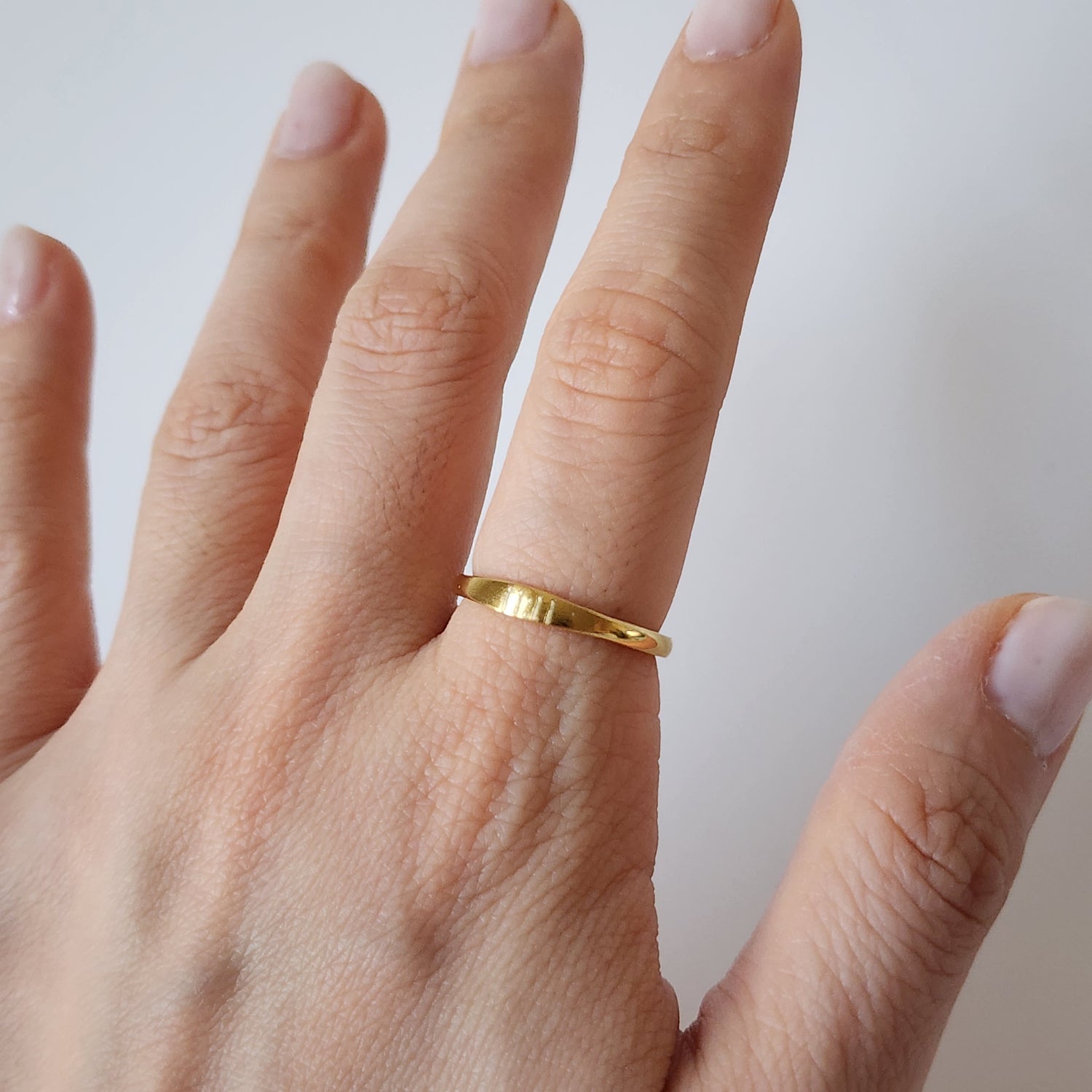 18K Gold Dainty 11:11 Ring for Women,Engraved Minimalist Angel Numbers Wishes