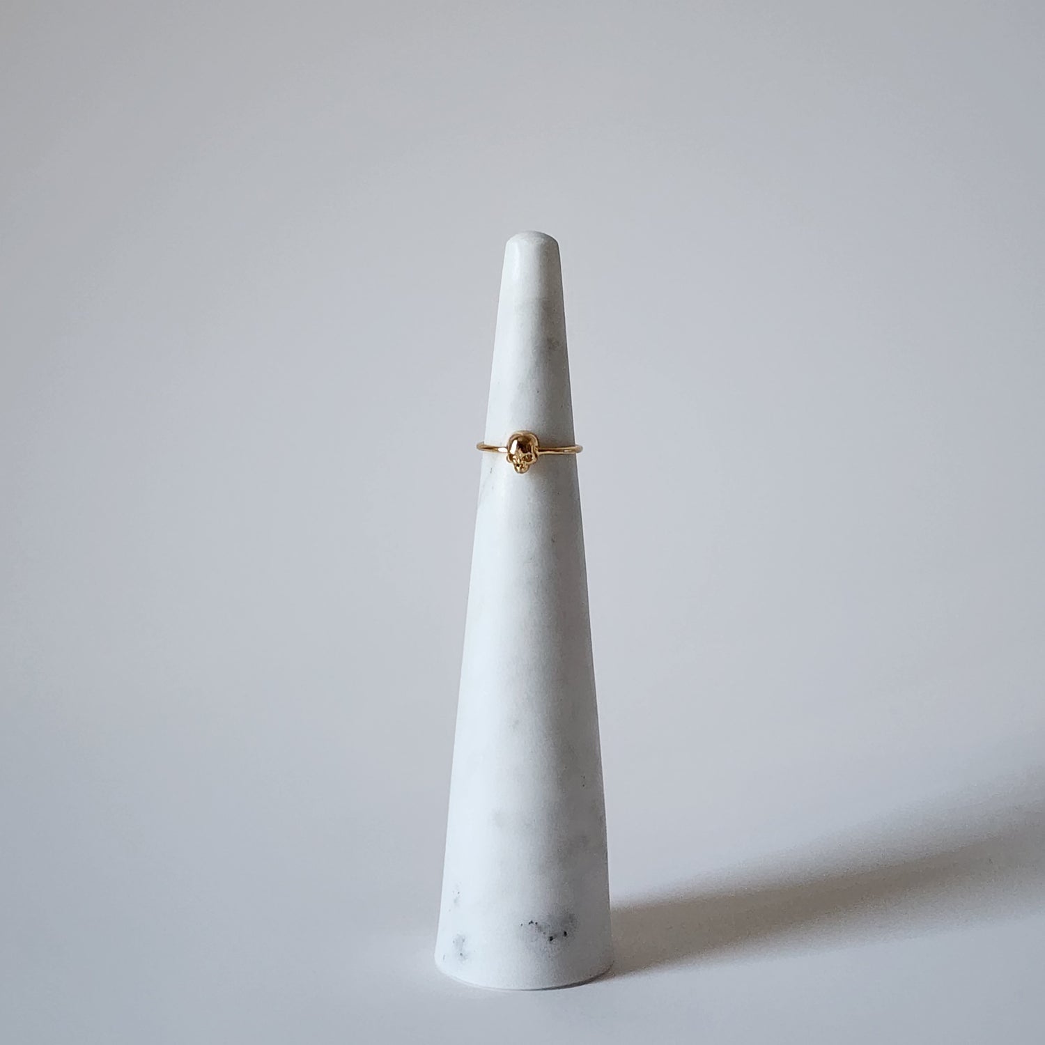 18K Gold Skull Ring for Women &amp; Men Dainty Minimalist Gothic Punk Skeleton Band