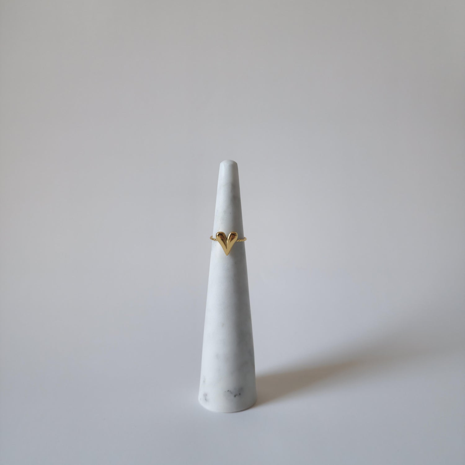 18K Gold Retro 90s Heart Ring Adjustable Open Band Vintage Women&