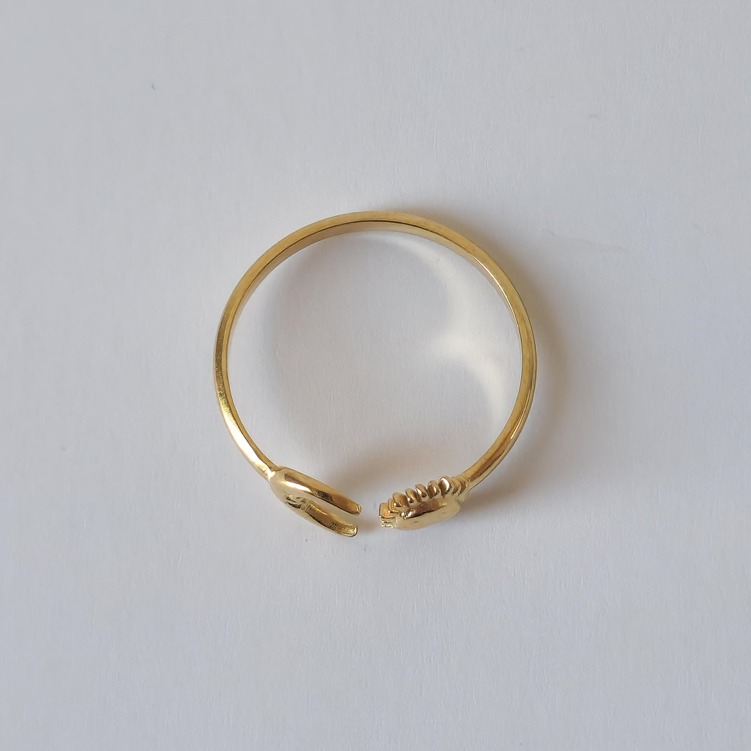 18K Gold Dainty Minimalist Sun Moon Ring Adjustable Open Band Jewelry